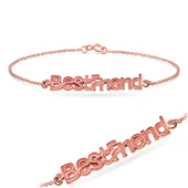 Rose Gold Plated Best Friend Silver Bracelet BRS-36-RO-GP